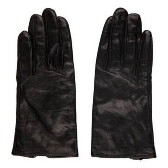 Carolina Amato Black Leather Gloves – Size M - Picture 1 of 9